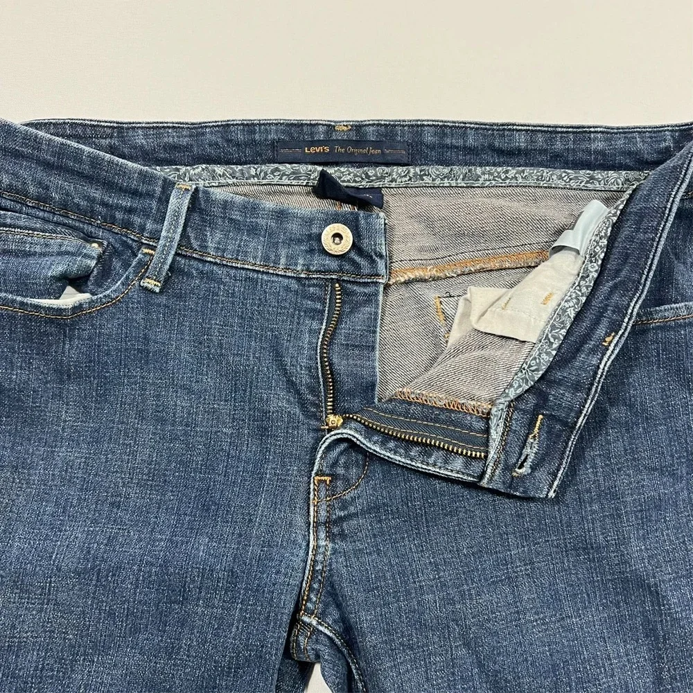 Y2K Levis 547 Platinum Flare Mid Rise Jeans Stretch Denim Flap Pocket Women's 12